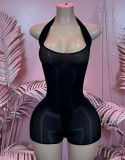 Women's Sexy See-Through Halter Neck Romper