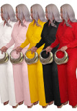 Women's Fashion Beaded Pleated Long Sleeve Turndown Collar Shirt and Wide Leg Pants Two-Piece Set