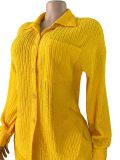 Women's Fashion Beaded Pleated Long Sleeve Turndown Collar Shirt and Wide Leg Pants Two-Piece Set