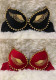 Women Punk Rivet Bra Black Angel Wing Bra
