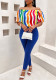 Women's High Stretch Color Block Off Shoulder Top Solid Color Tight Fitting Pants Two-Piece Set