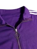 Women's Streetwear Sport Side Stripe Long Sleeve Zip Top and Wide Leg Pants Two-Piece Set