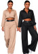 Women's Casual Quick Dry Sweat Absorbing Embroidered Jacket Pants Set with Pockets