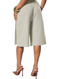 Women's Career Wrap Lace-Up Wide Leg Knee-Length Shorts
