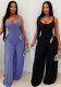 Women Solid U-Neck Casual Jumpsuit