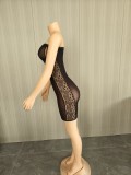 Women's Sexy See-Through Lace Strapless Stretch Bodycon Dress
