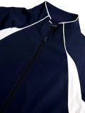 Women's Casual Sport Long Sleeve Zip Jacket and High Waist Mini Skirt Two-Piece Set
