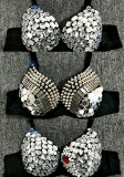 Women Sexy Rivet Rhinestone Sequin Tassel Bra