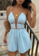 Women Summer V-Neck Halter Striped Jumpsuit