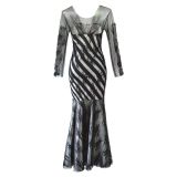 Women's Formal Party Lace Mesh Patchwork Slim Fit Long Mermaid Evening Dress