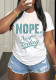 Women Letter Print Casual Round Neck Short Sleeve T-shirt Top
