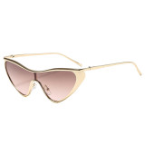 Fashion Oversized Metal Frame UV Protection Sunglasses