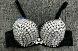 Women Sexy Rivet Rhinestone Sequin Tassel Bra