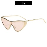Fashion Oversized Metal Frame UV Protection Sunglasses