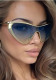 Fashion Oversized Metal Frame UV Protection Sunglasses