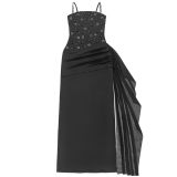 Women Beaded Cami Sash Formal Party Bodycon Dress