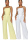 Women's Solid Ruched Metal Buckle Cami Top & Wide Leg Pants Two-Piece Set