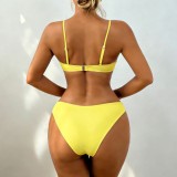 Sexy Low Back Color Block Slim Fit One-Piece Bikini Swimsuit