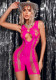 Beaded See-Through Sleeveless Fishnet Mesh Romper Bodycon Clubwear Set