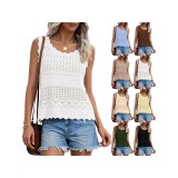 Women Summer Sleeveless Cutout Casual Sleeveless Top
