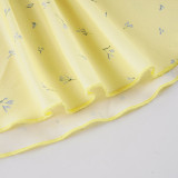 Women Summer Holiday Ruffle Tie Floral Sexy Slit Mermaid Maxi Dress