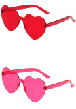 Heart Print Transparent Jelly Color Heart-Shaped Sunglasses for Women & Men