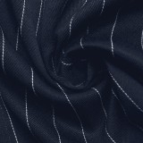 Women Summer Elegant Round Neck Tie Waist Striped Dress