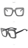 Fashion Classic Rhinestone Oversized Sunglasses
