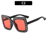 Fashion Classic Rhinestone Oversized Sunglasses