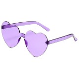 Heart Print Transparent Jelly Color Heart-Shaped Sunglasses for Women & Men