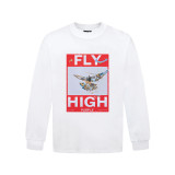 Spring Unisex Purple Graphic Letter Print Long Sleeve T-Shirt
