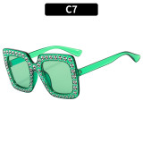 Fashion Classic Rhinestone Oversized Sunglasses