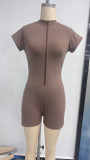 Women's Zip Front Tight Fitting Sports Jumpsuit for Yoga & Fitness
