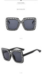 Fashion Classic Rhinestone Oversized Sunglasses