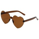 Heart Print Transparent Jelly Color Heart-Shaped Sunglasses for Women & Men