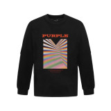 Spring Unisex Purple Graphic Letter Print Long Sleeve T-Shirt