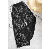 Women's Halter Neck Low Back Lace-Up Bikini & Lace Patchwork Pants Two-Piece Swimsuit