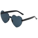 Heart Print Transparent Jelly Color Heart-Shaped Sunglasses for Women & Men