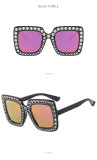Fashion Classic Rhinestone Oversized Sunglasses