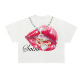 Summer Unisex Cartoon Graphic Round Neck Short Sleeve T-Shirt