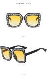Fashion Classic Rhinestone Oversized Sunglasses