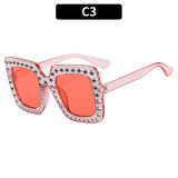 Fashion Classic Rhinestone Oversized Sunglasses