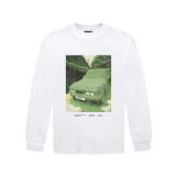 Spring Unisex Purple Graphic Letter Print Long Sleeve T-Shirt