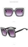 Fashion Classic Rhinestone Oversized Sunglasses
