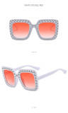 Fashion Classic Rhinestone Oversized Sunglasses