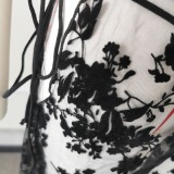 Women's Halter Neck Low Back Lace-Up Bikini & Lace Patchwork Pants Two-Piece Swimsuit