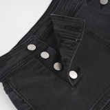 Women American Letter Print Irregular Slash Shoulder Short Sleeve Crop Top