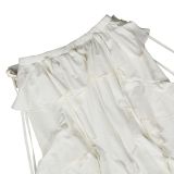 Women Long Sleeve Tie Top and Ruffle Lace-Up Pants Two Piece Set