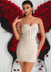 Women Strapless Solid Strap Formal Party Mini Evening Dress