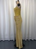 Women Sexy Strapless Boned Ruched Bodycon Dress